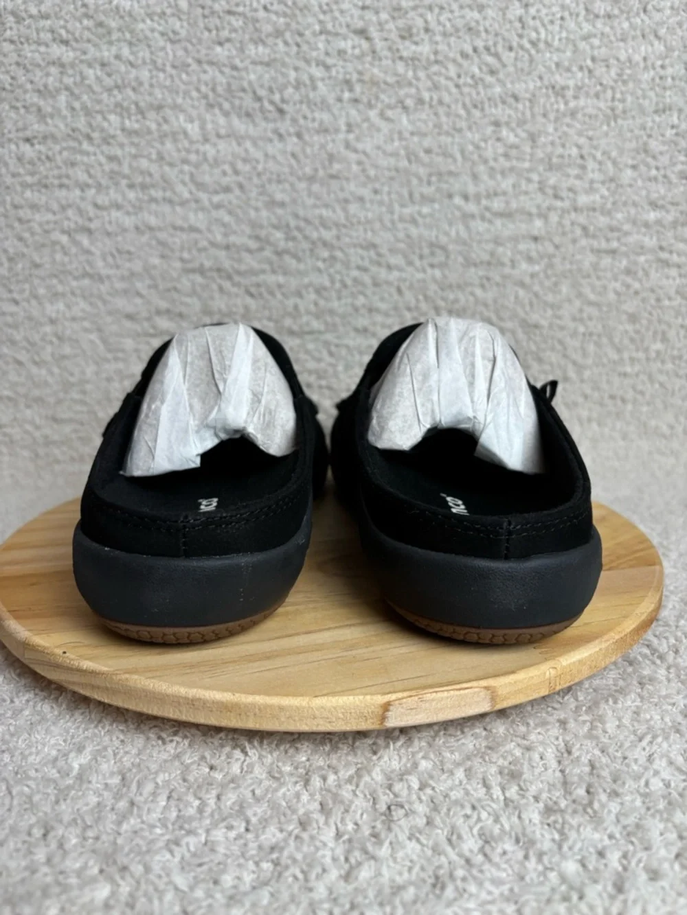 Spenco Siesta Slide Nubuck Mens 7.5D in Black Waco Shoe Company